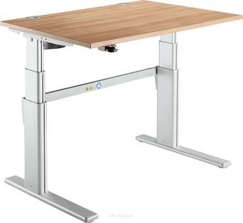 Stół Komfort z regulacją wysokości, 1200mm, wiśnia/białe aluminium