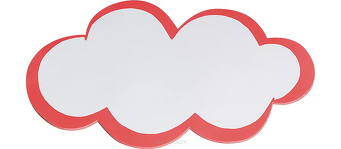 Karty moderacyjne chmurki, 250 x 420 mm, białe/czerwone, 20 sztuk