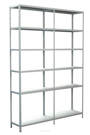 Regał metalowy - zestaw W 2300 x G 350 x S 1600 mm, biały