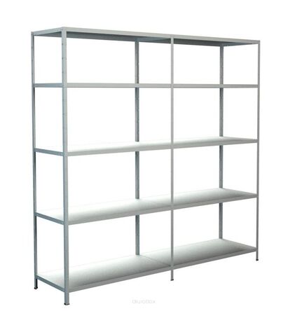 Regał metalowy - zestaw W 2000 x G 500 x S 2000 mm, biały