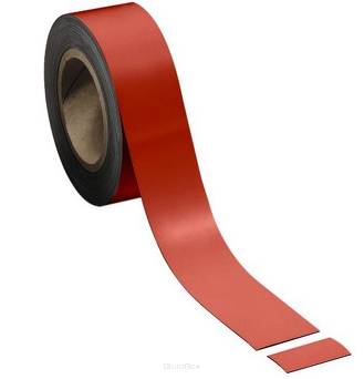 Taśma magnetyczna, szer. 50 mm, czerwona 2x10 m