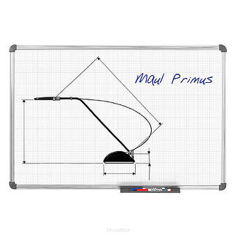 Tablica biała suchościeralna MAUL, duża kratka, 900 x 1200 mm