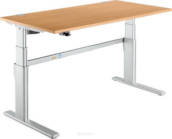 Stół Komfort z regulacją wysokości, 1800 mm, buk/białe aluminium