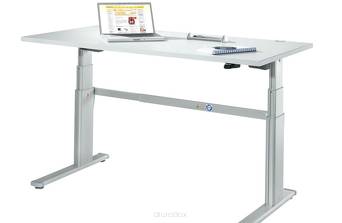 Stół Komfort z regulacją wysokości, 1800 mm, jasnoszary/białe aluminium