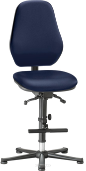 Krzesło laboratoryjne LEANOS 9136, sztuczna skóra niebieskie