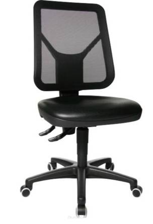 Krzesło warsztatowe TEC 80 PK na kółkach, czarne