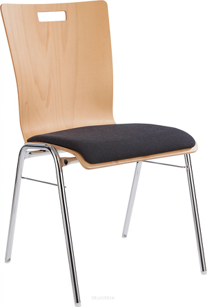 Krzesło ze sklejki z tapicerowanym siedziskiem
