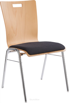 Krzesło ze sklejki z tapicerowanym siedziskiem