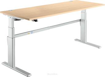 Stół Komfort z regulacją wysokości, 1800mm, klon/białe aluminium