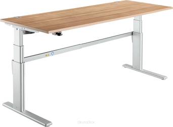 Stół Komfort z regulacją wysokości, 1800 mm, wiśnia/białe aluminium