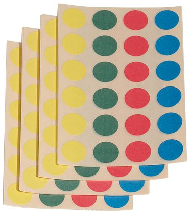 Punkty do naklejania (4 kolory) 1000 sztuk