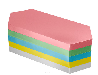 Karty moderacyjne sześciokątne, 95x205 mm, różne kolory, 250 sztuk