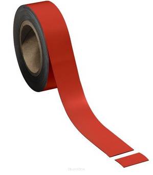 Taśma magnetyczna, szer. 40 mm, czerwona 2x10 m