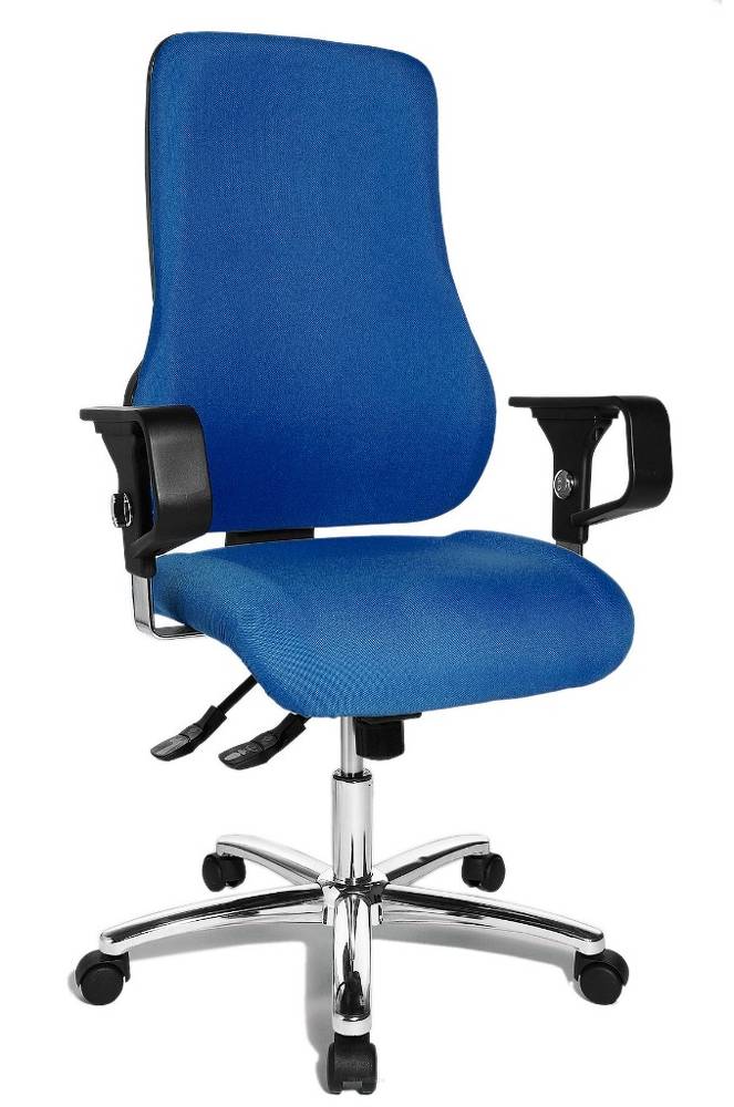 Krzesło biurowe Sitness 55, z podłokietnikami, Trevira, niebieskie