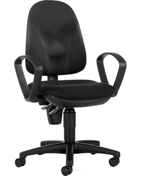 Krzesło biurowe POINT 300, czarne, z podłokietnikami