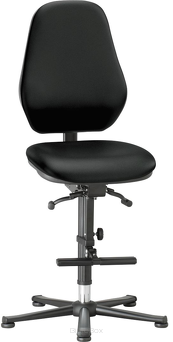 Krzesło laboratoryjne LEANOS 9136, sztuczna skóra czarne