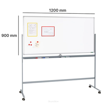 Tablica suchościeralna na kółkach, 900x1200 mm
