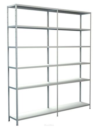 Regał metalowy - zestaw W 2300 x G 350 x S 2000 mm, biały