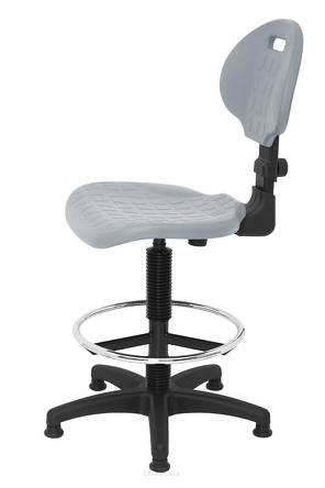 Wysokie krzesło warsztatowe PRO Special BLCPT szare