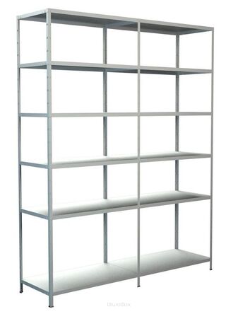 Regał metalowy - zestaw W 2300 x G 500 x S 1800 mm, biały