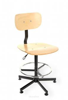 Krzesło warsztatowe wysokie ze sklejki, stopki