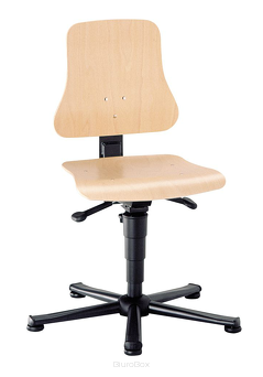 Krzesło warsztatowe Solitec, sklejka bukowa, na ślizgaczach