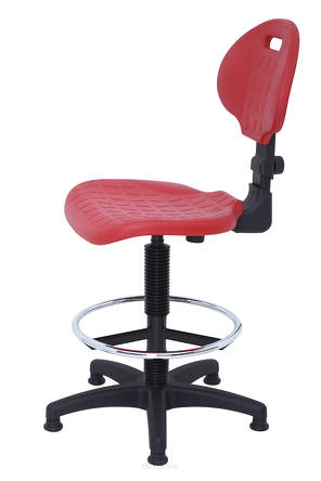 Wysokie krzesło warsztatowe PRO Special BLCPT czerwone
