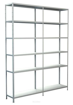 Regał metalowy - zestaw W 2300 x G 350 x S 1800 mm, biały
