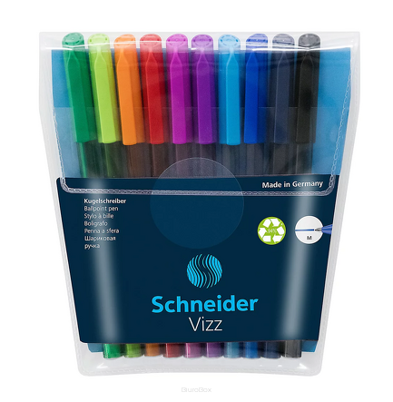 Długopisy kolorowe Schneider Vizz M, 10 szt.