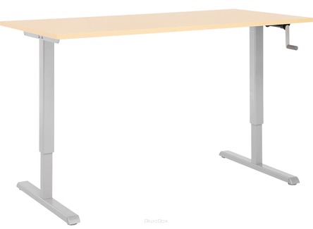 Biurko z ręczną regulacją wysokości, S 1600 x G 800 x W 700 – 1180 mm