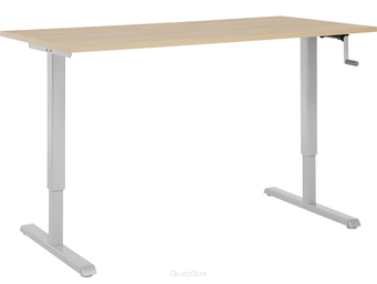 Biurko z ręczną regulacją wysokości, S 1600 x G 800 x W 700 – 1180 mm