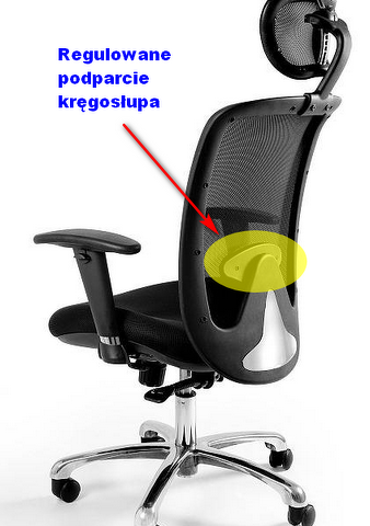 Krzesła biurowe z regulowanym odcinkiem lędźwiowym